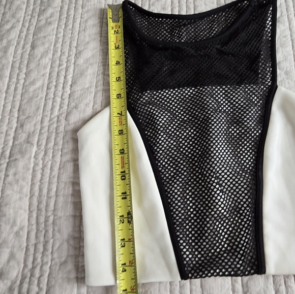 Express Black and White Mesh Women's Top - Picture 2 of 5